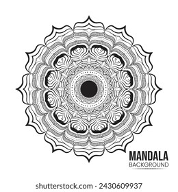 modern ornamental mandala effect design background with golden color