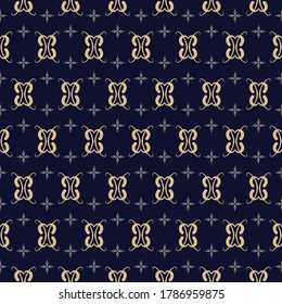 Modernes Ziermuster, Tapetenstruktur, elegantes Hintergrundmuster. Beispielvorlage. Schwarz-Gold-Farben. Für Stoffe, Kunstwerke, Poster und Tapeten. Vektorhintergrund