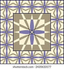 Modern ornate mosaic tile design in vector pattern for interior decoration. ceramic tiles and fabric printing