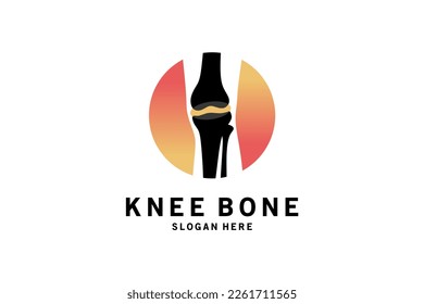 Modern orthopedic knee joint silhouette symbol logo design