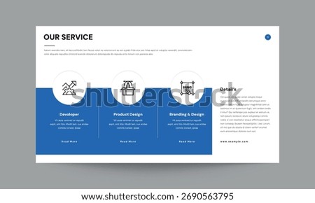 Modern Our Service Slide Template – Developer, Product Design, Branding Presentation Layout