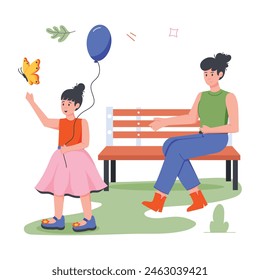 Modern Outdoor Adventures Flat Illustrations  
