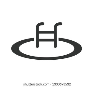 Modern outdoor mini pool icon vector 