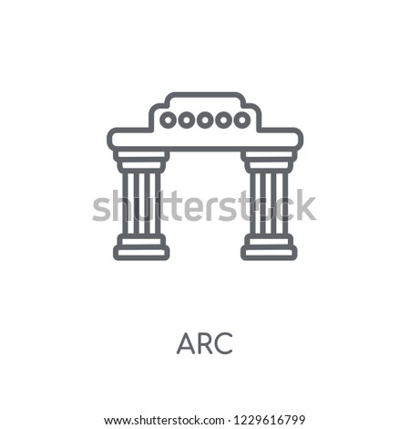 Modern outline Arc logo concept on white background from Museum collection. Suitable for use on web apps, mobile apps and print media.