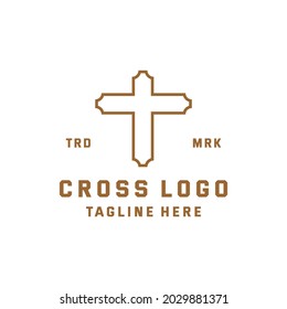 modern outline Cross vector Logo icon symbol design template graphic