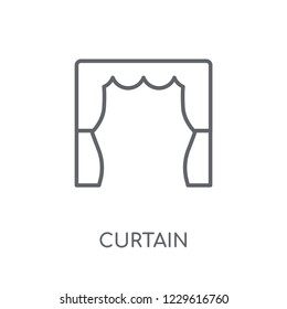 Modern outline Curtain logo concept on white background from Museum collection. Suitable for use on web apps, mobile apps and print media.