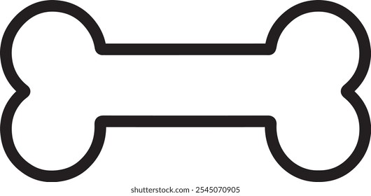 Modern outline dog bone icon on white background ideal for animal branding