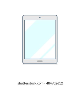 Modern outline drawing tablet. Elegant thin line style design. Vector illustration. Flat modern devices mock up. Web design templates.
