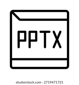 Modern outline icon for PPTX presentation file format, commonly used in business presentations.