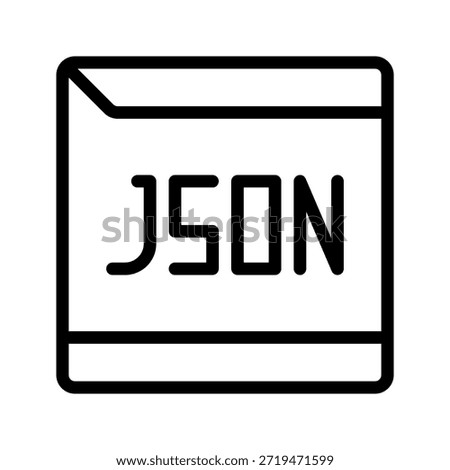Modern outline icon representing JSON data document, used for APIs and structured data.