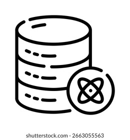 A modern outline icon of research database record