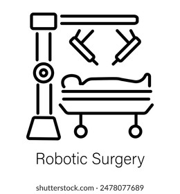 Modern outline icon of robotic surgery 