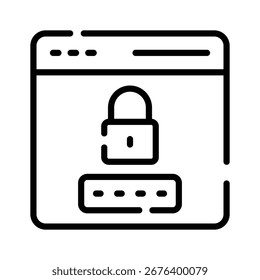 Un moderno icono de contorno de campo de Contraseña de Web seguro