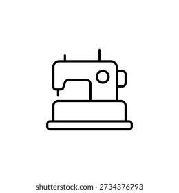 Icono de contorno moderno de una máquina de coser y diseño de equipos de sastrería