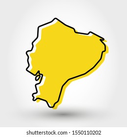 modern outline map of Ecuador