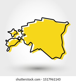 modern outline map of Estonia