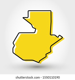 modern outline map of Guatemala