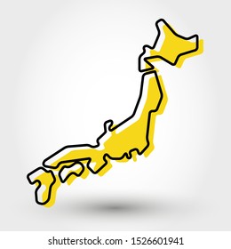 modern outline map of Japan