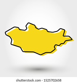 modern outline map of Mongolia