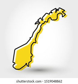 modern outline map of Norway