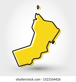 modern outline map of Oman