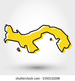 modern outline map of Panama