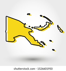 modern outline map of Papua New Guinea