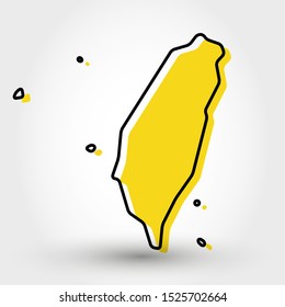 modern outline map of Taiwan