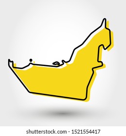 modern outline map of United Arab Emirates