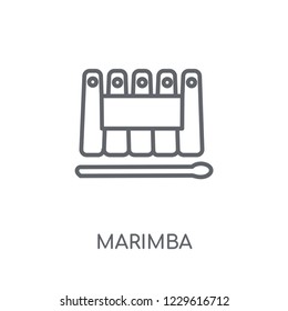 Modern outline Marimba logo concept on white background from Music collection. Suitable for use on web apps, mobile apps and print media.