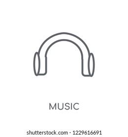Modern outline music logo concept on white background from Music collection. Suitable for use on web apps, mobile apps and print media.