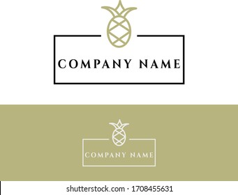 Modern Outline pineapple fruit logo