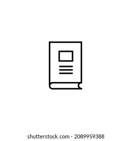 Modern outline signs suitable for internet pages, applications, stores etc. Editable strokes. Line icon of square and lines on cover of book isolated on white background 