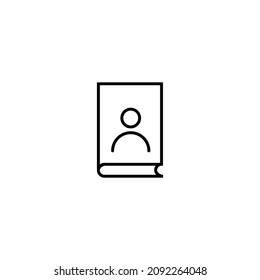 Modern outline signs suitable for internet pages, applications, stores etc. Editable strokes. Line icon of faceless user on cover of book 