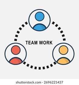 Modern Outline Social Network Linear Icons. Circle Line