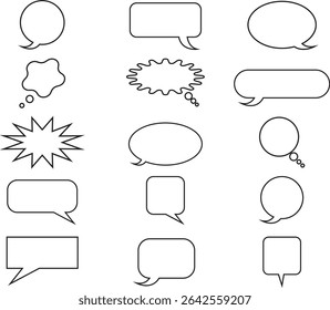  Modern outline Speech bubbles  thought clouds vector set communication Icons