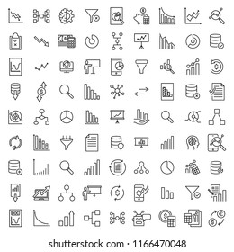 Modern outline style analysis icons collection. Premium quality symbols and sign web logo collection. Pack modern infographic logo and pictogram. Simple chart pictograms on a white background.