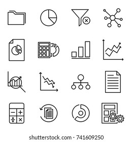 Modern outline style analytic icons collection. Premium quality symbols and sign web logo collection. Pack modern infographic logo and pictogram. Simple data pictograms on a white background.