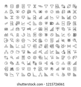Modern outline style big data icons collection. Premium quality symbols and sign web logo collection. Pack modern infographic logo and pictogram. Simple analysis pictograms.