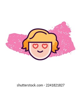 Modern outline style emoji icon. Simple emoticon pictogram.