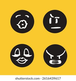 Modern outline style emoji icons collection. Premium quality symbols and sign web logo collection. Pack modern infographic logo and pictogram. Simple emoticons pictograms.