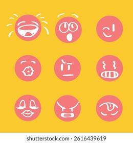 Modern outline style emoji icons collection. Premium quality symbols and sign web logo collection. Pack modern infographic logo and pictogram. Simple emoticons pictograms. vector illustration