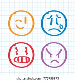 Modern outline style emoji icons collection. Premium quality symbols and sign web logo collection. Pack modern infographic logo and pictogram. Simple emoticons pictograms.
