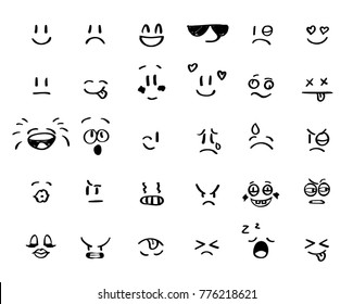 Modern outline style emoji icons collection. Premium quality symbols and sign web logo collection. Pack modern infographic logo and pictogram. Simple emoticons pictograms.