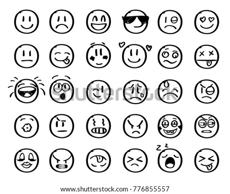 Modern outline style emoji icons collection. Premium quality symbols and sign web logo collection. Pack modern infographic logo and pictogram. Simple emoticons pictograms.