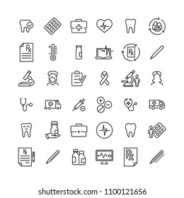 Modern Outline Style Healthcare Icons Collection. Premium Quality Symbols And Sign Web Logo Collection. Pack Modern Infographic Logo And Pictogram. Simple Medical Pictograms.