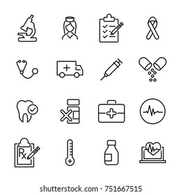 Modern Outline Style Healthcare Icons Collection. Premium Quality Symbols And Sign Web Logo Collection. Pack Modern Infographic Logo And Pictogram. Simple Medical Pictograms.