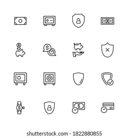 Modern outline style insurance icons collection. Premium quality symbols and sign web logo collection. Pack modern infographic logo and pictogram. Simple insurance pictograms on a white background.