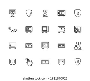 Modern outline style insurance icons collection. Premium quality symbols and sign web logo collection. Pack modern infographic logo and pictogram. Simple insurance pictograms on a white background.