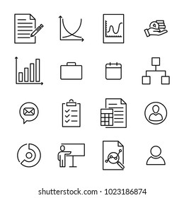 Modern outline style management icons collection. Premium quality symbols and sign web logo collection. Pack modern infographic logo and pictogram. Simple business pictograms.